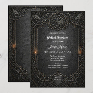 Invitation de baby shower gothique Dark GOT