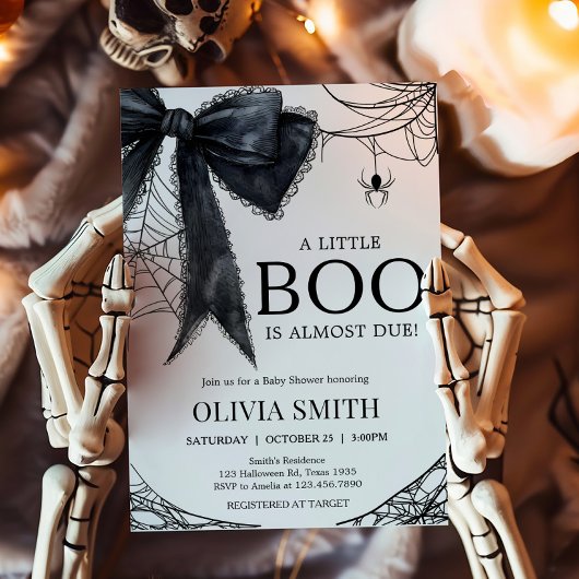 Invitation de Baby shower gothique Little Boo