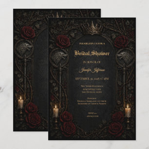 Invitation de baby shower gothique sombre GOT