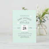 Invitation de Baby shower Gris-Mint (Debout devant)