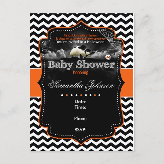 Invitation de Baby shower Halloween personnalisée (Devant)