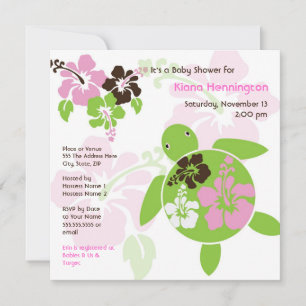 Invitation de Baby shower Hawaiian Honu doux - Car