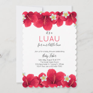 Invitation de Baby shower Hawaiian Luau, Rouge