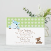 Invitation de Baby shower Hippo (Debout devant)