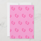 Invitation de Baby shower Hippo rose mignon (Dos)