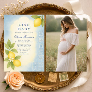 Invitation de baby-shower italienne avec photo Cia