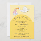 Invitation de Baby shower jaune (Devant)