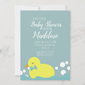 Invitation de Baby Shower Jaune Chaud Canards Mode (Devant)