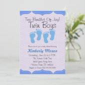 Invitation De Baby shower Joy Twin Boys (Debout devant)