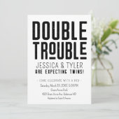 Invitation de Baby shower jumeau à double problème (Debout devant)