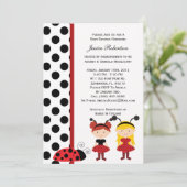 Invitation de Baby shower Lady Bug (Debout devant)