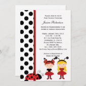 Invitation de Baby shower Lady Bug (Devant / Derrière)