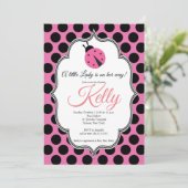 Invitation de Baby shower Lady Bug (Debout devant)