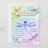 Invitation de Baby Shower Libellule aux Tons Paste (Dos)