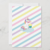 Invitation de baby shower licorne rayée avec des é (Dos)