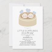 Invitation de Baby shower Little Dumpling Boy Twin (Devant)