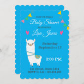 Invitation de Baby shower Llama personnalisable (Devant / Derrière)