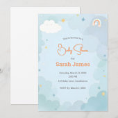 Invitation de Baby shower lunaire (Devant / Derrière)