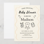 Invitation de Baby shower lunaire - Icône tirée à  (Devant / Derrière)