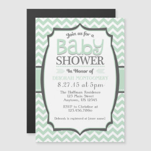 Invitation de Baby shower magnétique Mint Green Ch