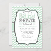 Invitation de Baby shower magnétique Mint Green Ch (Recto)