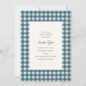 Invitation de Baby Shower Mariage Brunch Bleu Ging (Devant)
