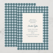 Invitation de Baby Shower Mariage Brunch Bleu Ging (Devant / Derrière)
