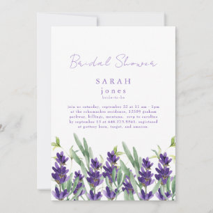 Invitation de Baby Shower Mariage Floral Lavande V