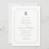Invitation de Baby Shower Mariage Hydrangea Bleu C (Devant)