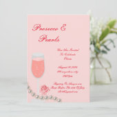 INVITATION DE BABY-SHOWER MARIÉE PERLES & PROSECCO (Debout devant)