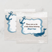 Invitation de Baby shower marin de baleine - Garço (Devant / Derrière)