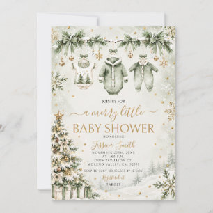 Invitation de Baby Shower Merry Little Baby Sage G