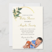 Invitation de Baby shower mignon dormant (Devant)