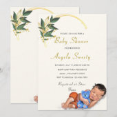 Invitation de Baby shower mignon dormant (Devant / Derrière)