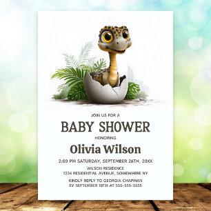 Invitation de baby shower mignonne avec dinosaure