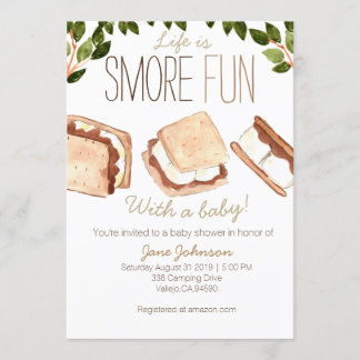 Invitation de baby shower mignonne avec smores et