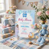 Invitation de baby shower mignonne bleue