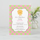 Invitation de Baby shower mignonne fille rose (Debout devant)