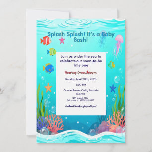 Invitation de Baby Shower Mignonne Sous l'Océan -