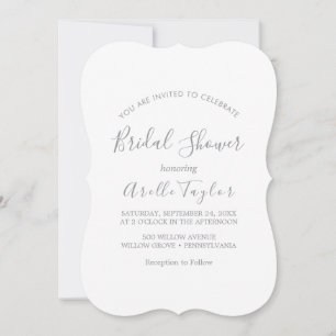 Invitation de Baby Shower Minimaliste Feuille   Bl
