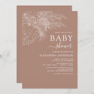 Invitation de baby shower minimaliste Pampas Grass