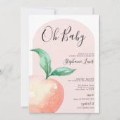 Invitation de Baby shower minimaliste Peach (Devant)