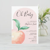 Invitation de Baby shower minimaliste Peach (Debout devant)