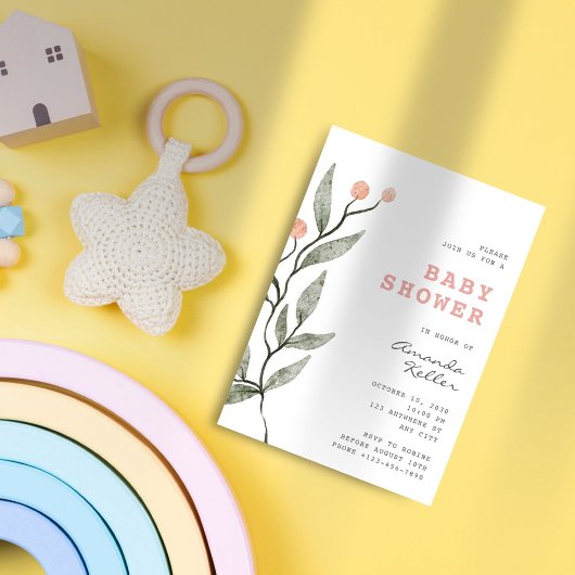 Invitation de Baby shower minimaliste simple