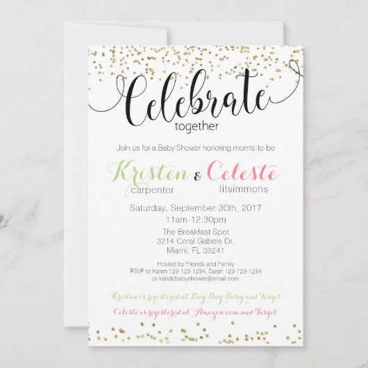 Invitation de Baby shower mixte (Devant)