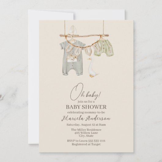 Invitation de Baby shower mobile Boho Nursery mode (Devant)