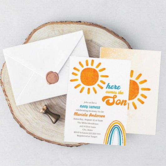 Invitation de Baby shower mobile Boho Nursery mode