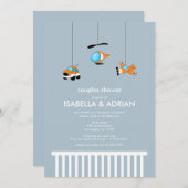 Invitation de Baby shower mobile de lit (Devant / Derrière)