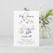 Invitation de Baby shower mobile Ghost mignonne (Debout devant)
