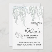 Invitation de Baby Shower Moderne Bohème au Saule (Devant)